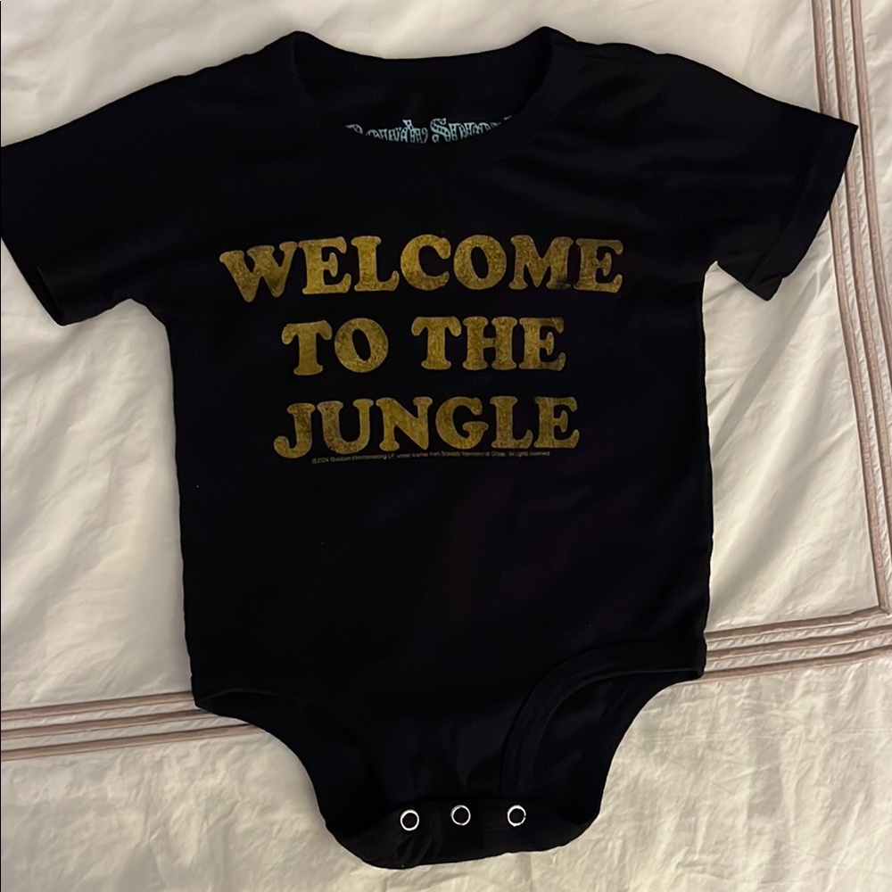 Black Welcome to the Jungle Kids One Piece